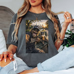 Funny Raccoon Bigfoot Shirt in Blossom shirt color
