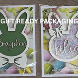 Personalized Easter Basket Tag - Handcrafted Bunny Design for Kids' Baskets, Unique Holiday Gift & Keepsake layered ornament