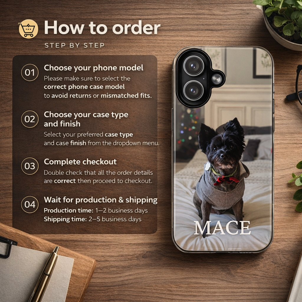 How to order your Custom photo tough phone case – dual-layer protective case – iPhone & Samsung