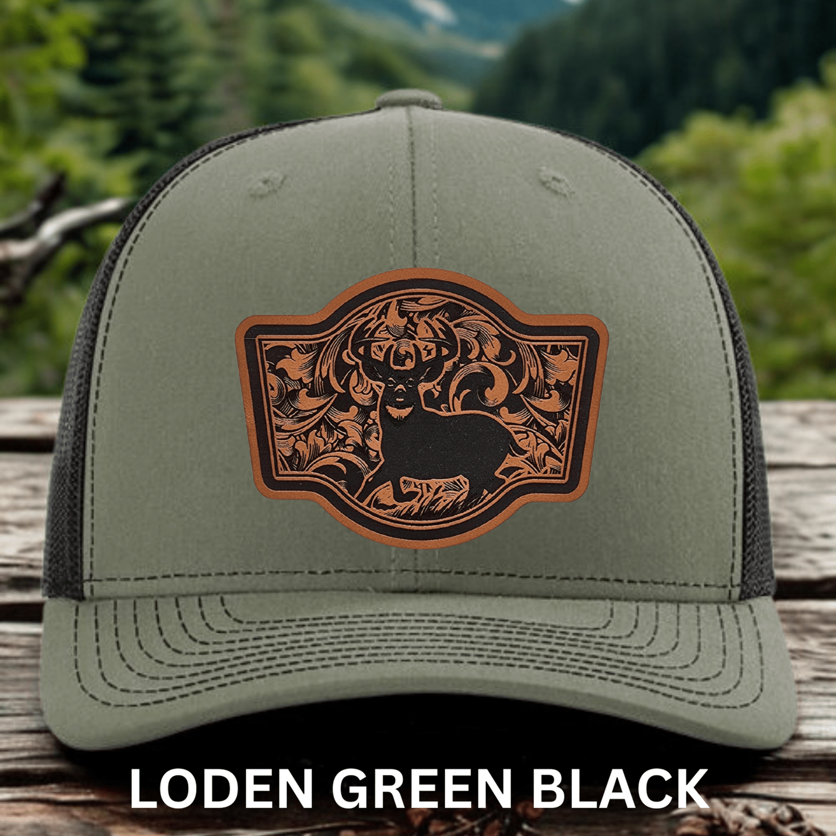 Hunting Patch Hat – Buck, Turkey, Elk & Pheasant Designs in Buck shirt color