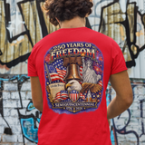250 Years of Freedom T-Shirt – 1776–2026 Patriotic We The People Tee in Sport Grey shirt color