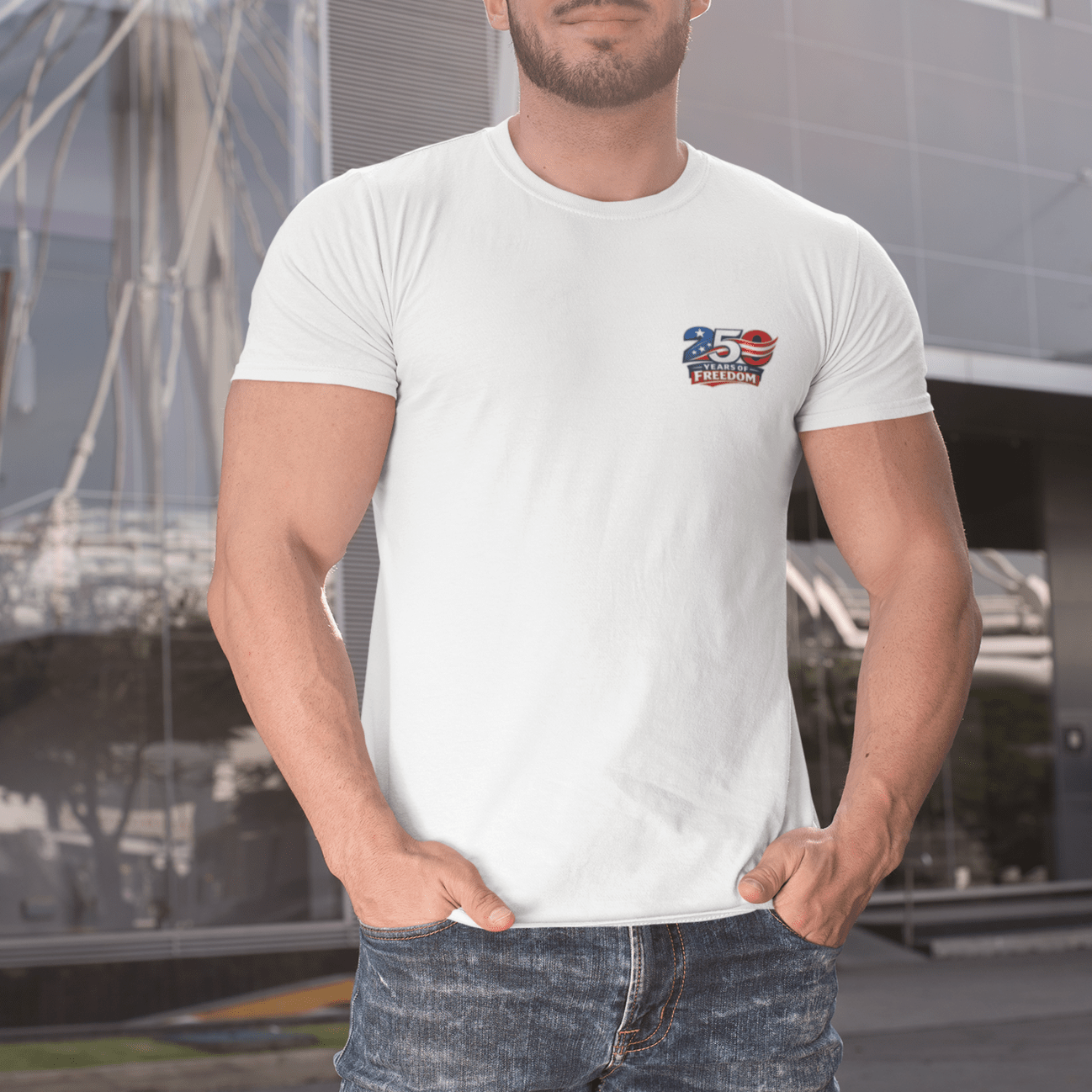 250 Years of Freedom T-Shirt – 1776–2026 Patriotic We The People Tee in White shirt color