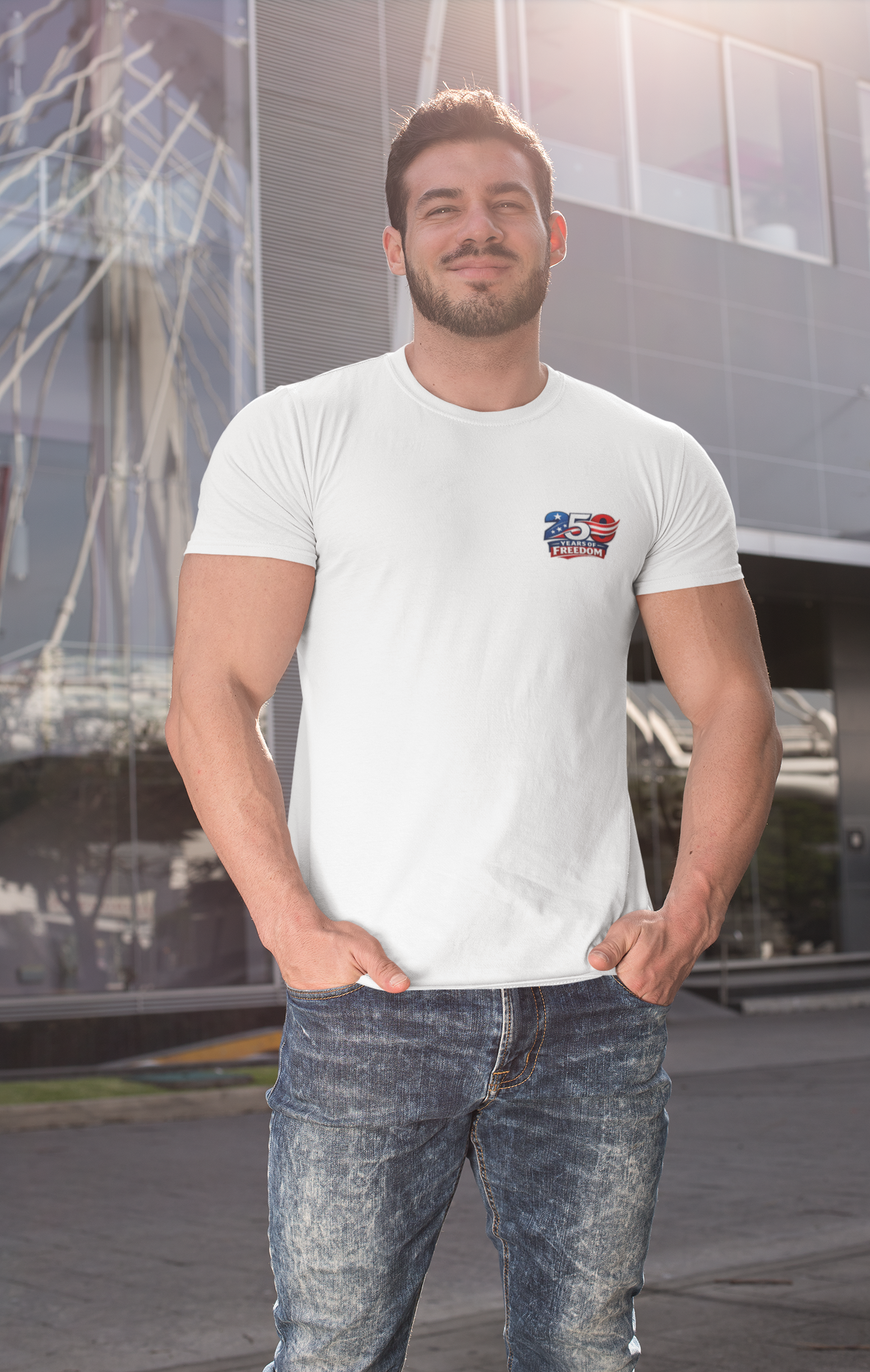 250 Years of Freedom T-Shirt – 1776–2026 Patriotic We The People Tee in White shirt color
