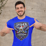 America 250 Shirt – Patriotic Eagle USA Flag Tee in Black shirt color