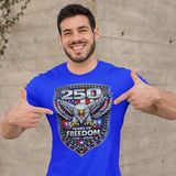 America 250 Shirt – Patriotic Eagle USA Flag Tee in Black shirt color