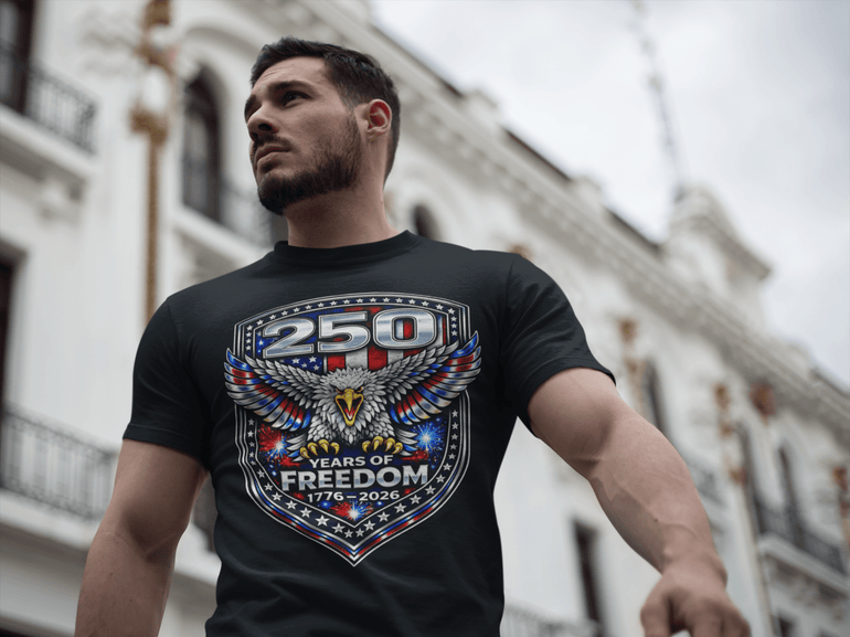 America 250 Eagle Shirt Patriotic USA Flag Tee