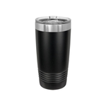 20 oz Polar Camel Tumbler with Slider Lid — Black with Silver Ring