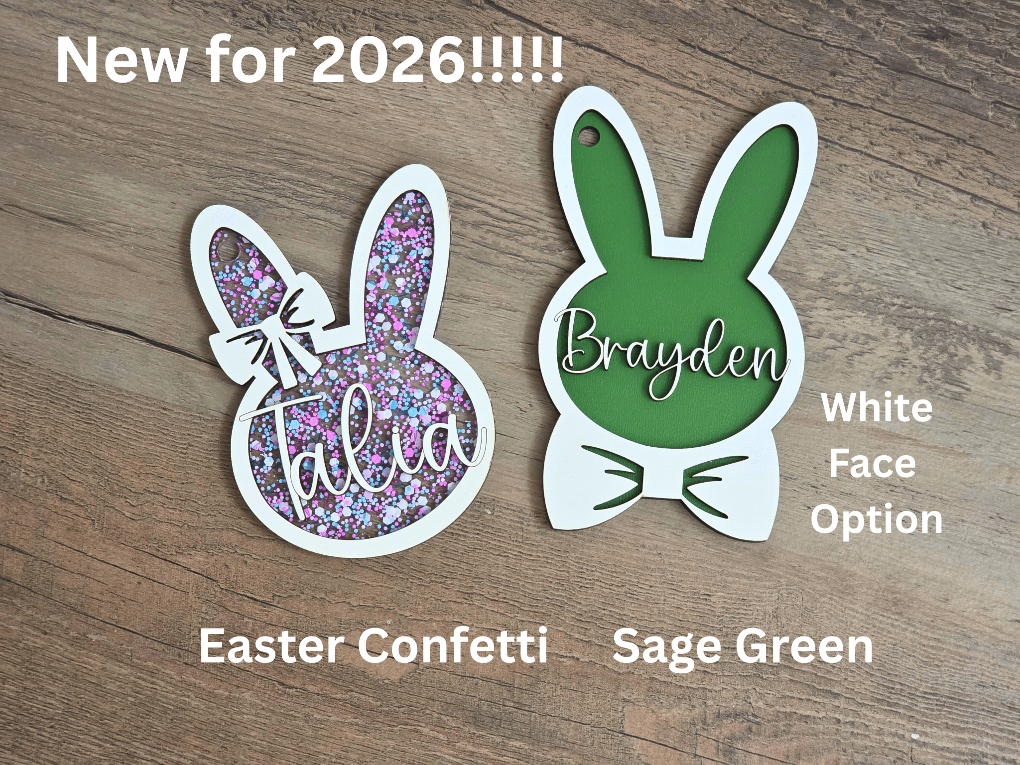 Personalized Easter Basket Tag - Handcrafted Bunny Design for Kids' Baskets, Unique Holiday Gift & Keepsake personalized