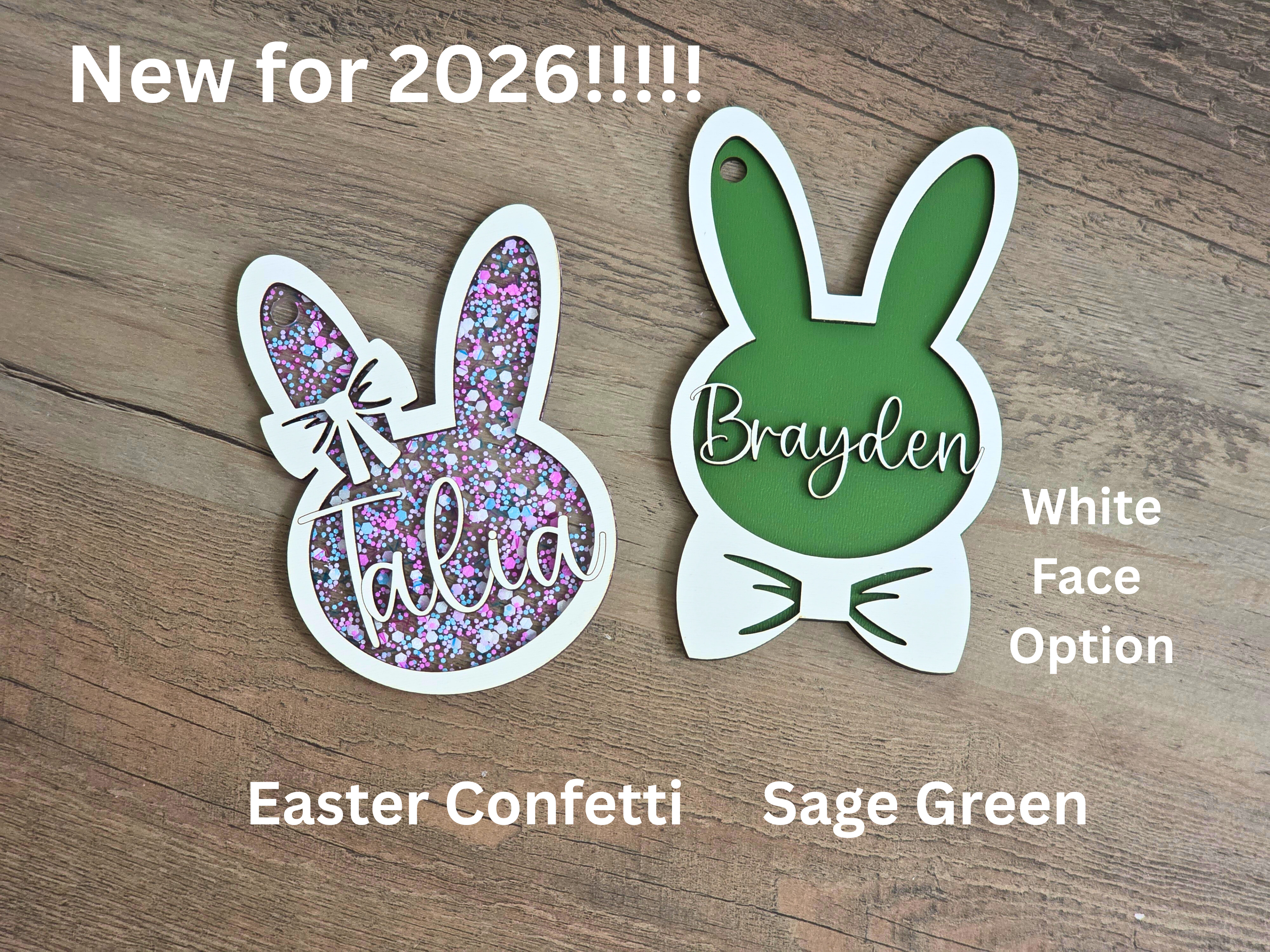 Personalized Easter Basket Tag - Handcrafted Bunny Design for Kids' Baskets, Unique Holiday Gift & Keepsake