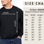 Gildan 18000 crewneck sweatshirt size guide