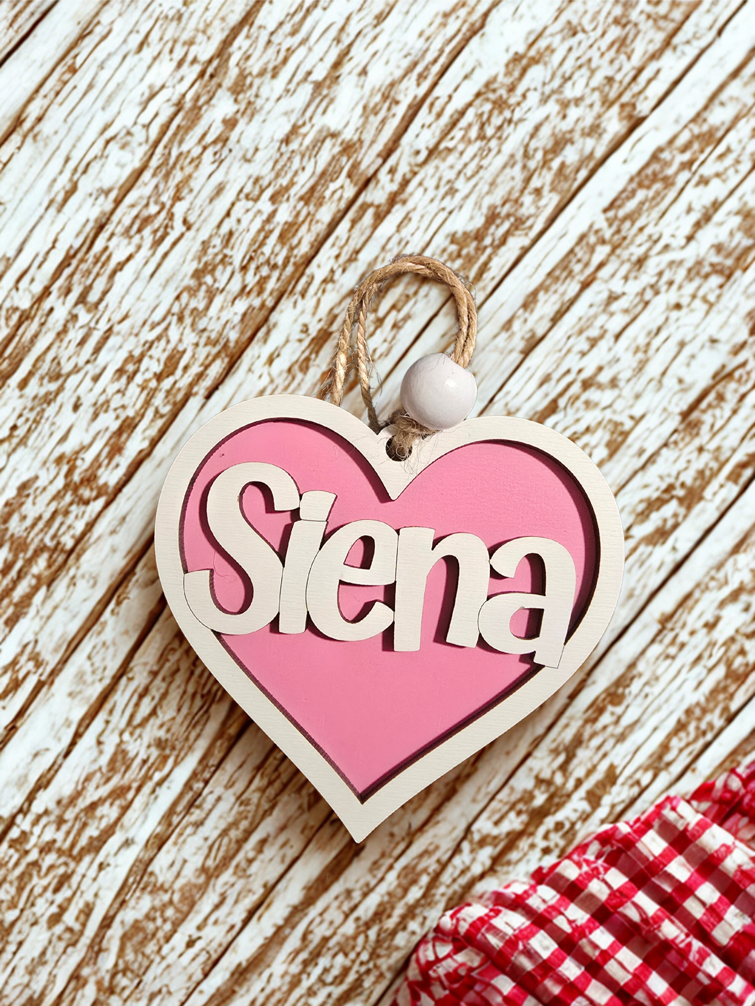 Valentines Gift Tag Heart Ornament, Personalized Basket Charm