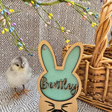 Personalized Easter Basket Tag - Handcrafted Bunny Design for Kids' Baskets, Unique Holiday Gift & Keepsake holiday ornament