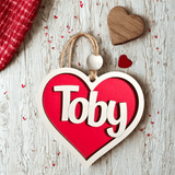 Personalized Valentine Basket Tag Heart Name Gift