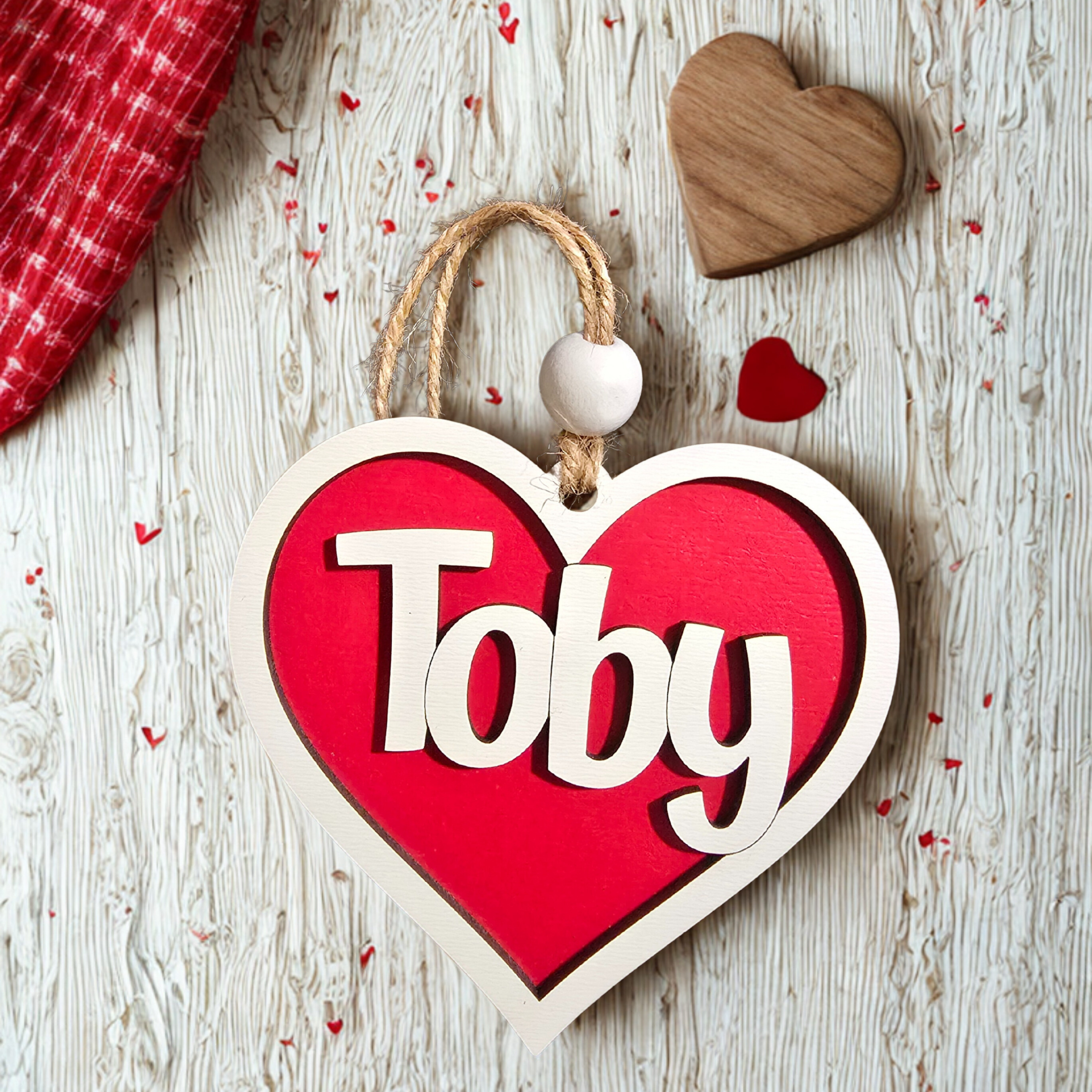 Personalized Valentine Basket Tag Heart Name Gift