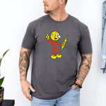 Reddy Kilowatt Shirt – Vintage Electrician Lineman Graphic Tee in Sport Grey shirt color