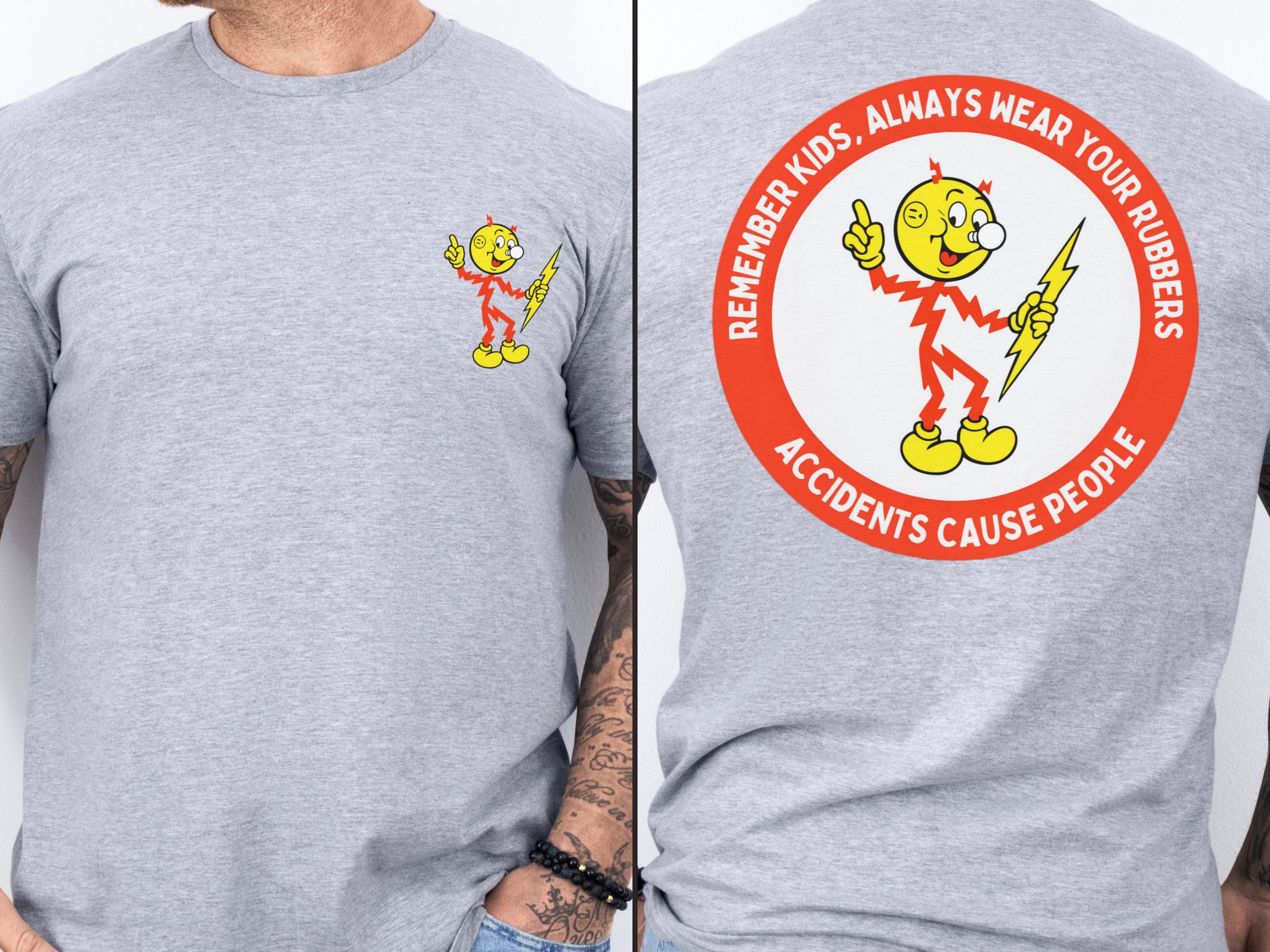 Reddy Kilowatt Shirt - Vintage Lineman Gift for Electrical Workers in Black shirt color