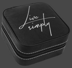 Personalized Travel Jewelry Box with Black Lining