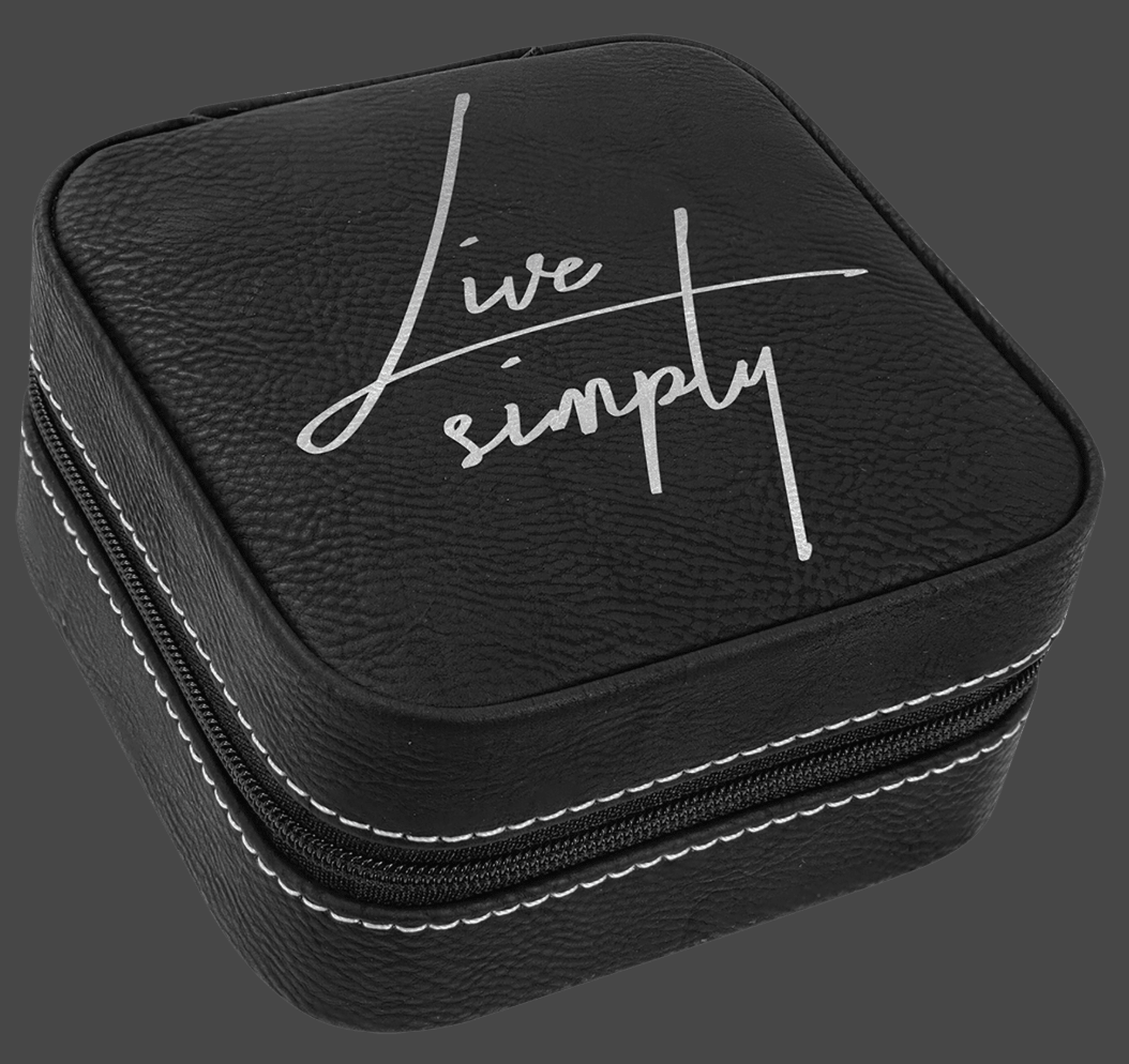 Personalized Travel Jewelry Box with Black Lining