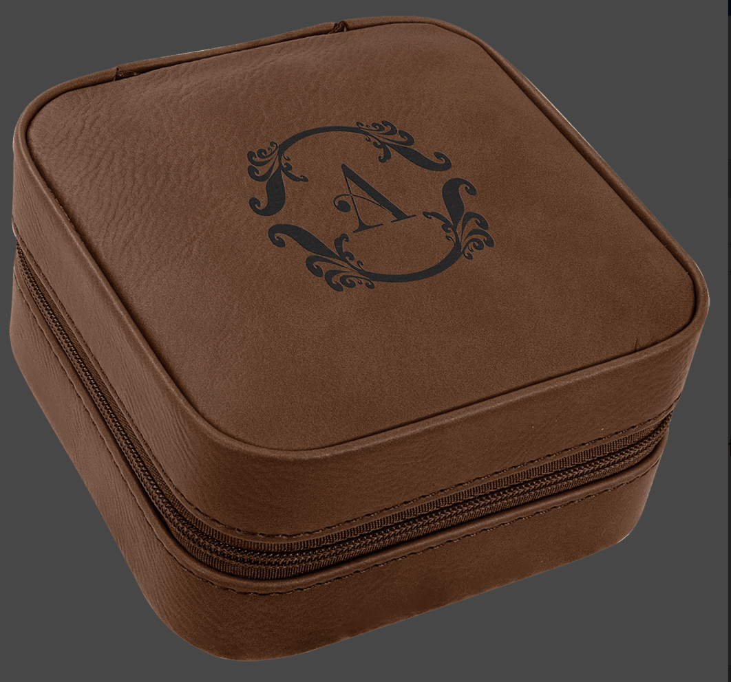 Personalized Travel Jewelry Box with Black Lining