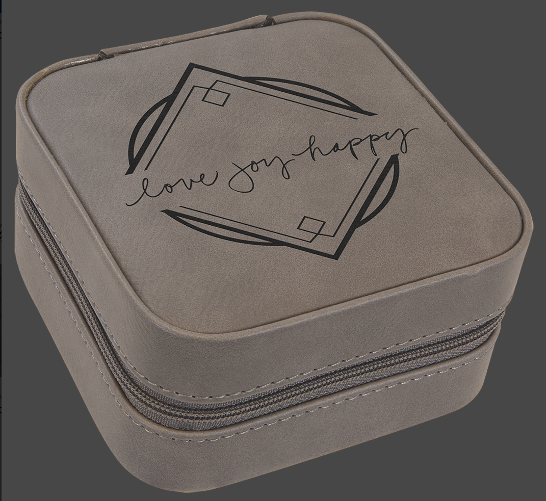 Personalized Travel Jewelry Box with Black Lining product view