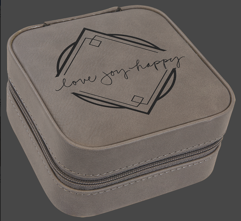 Personalized Travel Jewelry Box with Black Lining