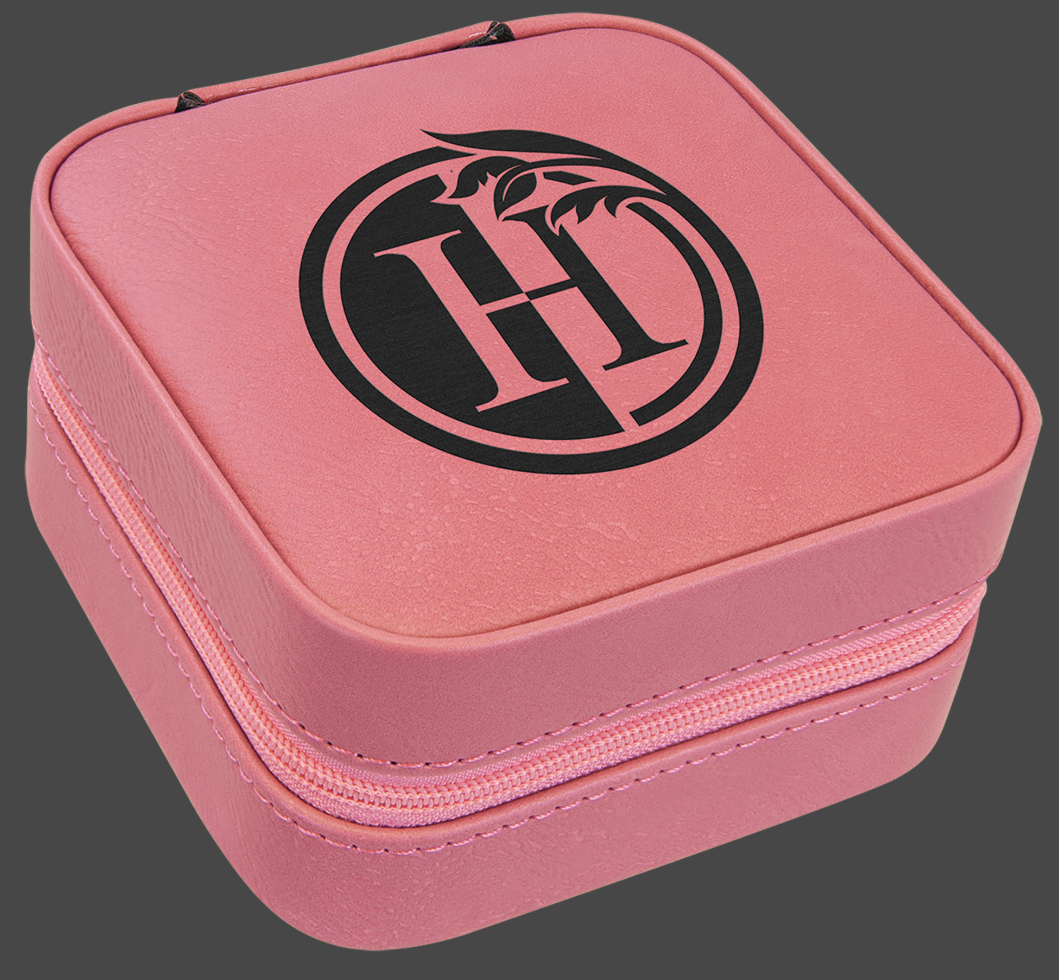 Personalized Travel Jewelry Box with Black Lining product view