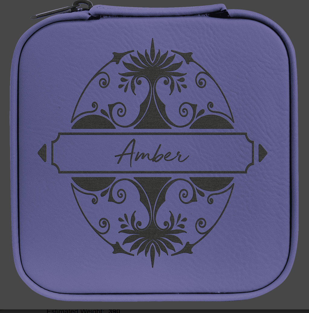 Personalized Travel Jewelry Box with Black Lining