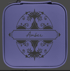 Personalized Travel Jewelry Box with Black Lining