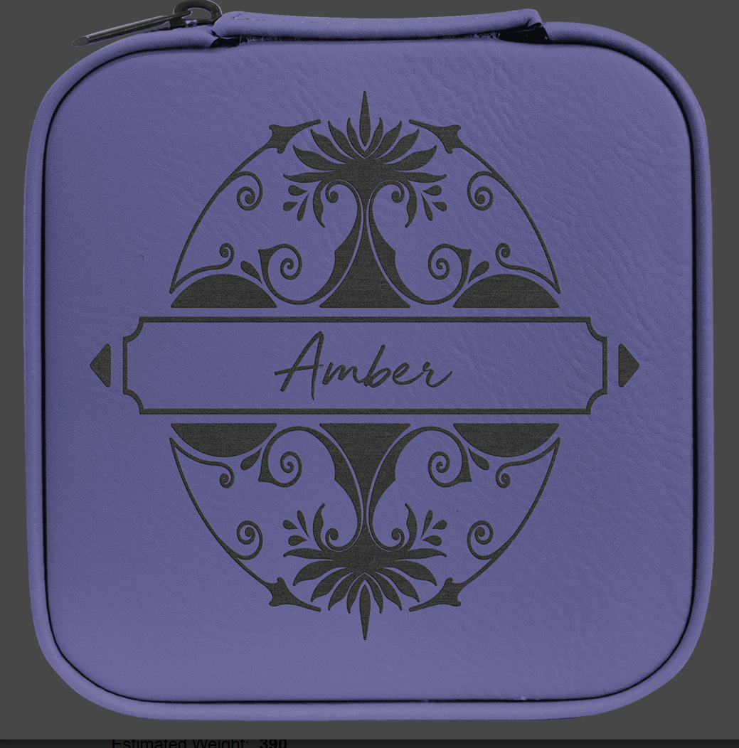 Personalized Travel Jewelry Box with Black Lining