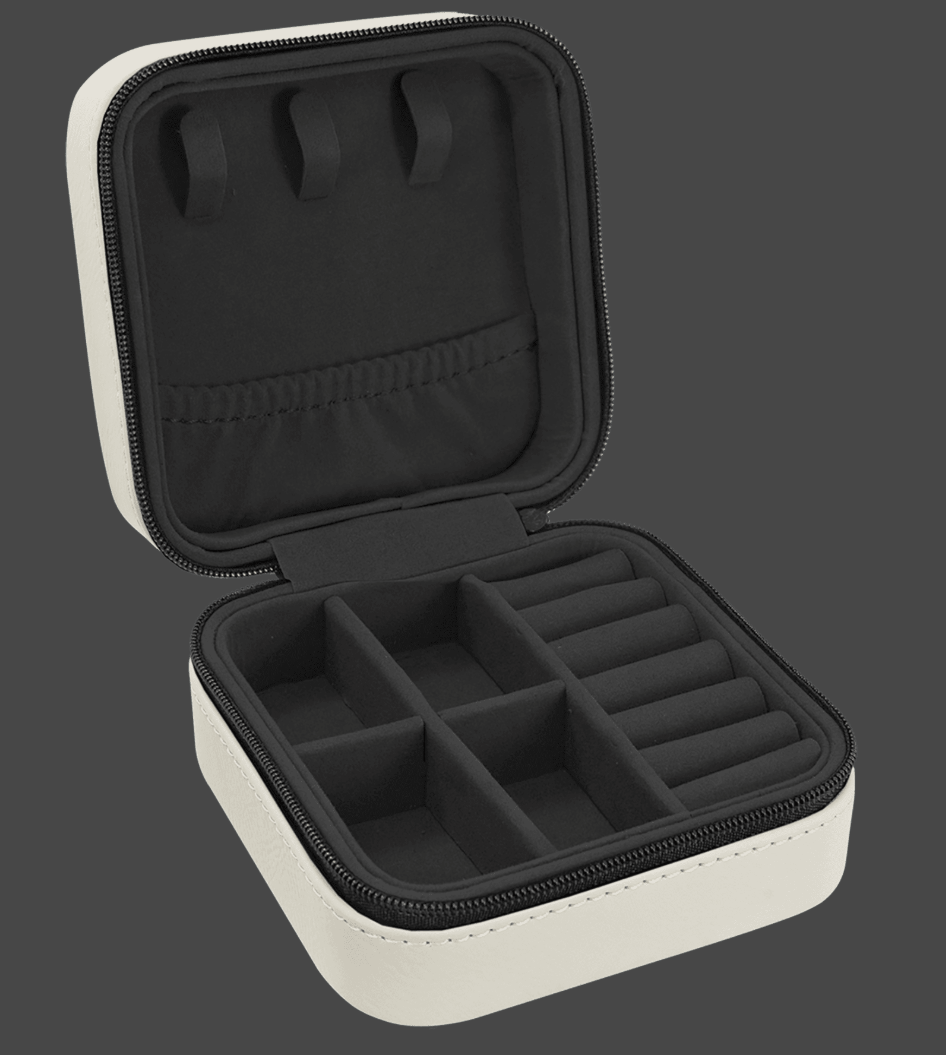 Personalized Travel Jewelry Box with Black Lining