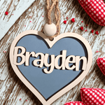 Personalized Valentine Basket Tag – Heart Name Treat Bag Favor Christmas tree decor view