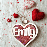 Personalized Valentine Basket Tag – Heart Name Treat Bag Favor holiday ornament product view