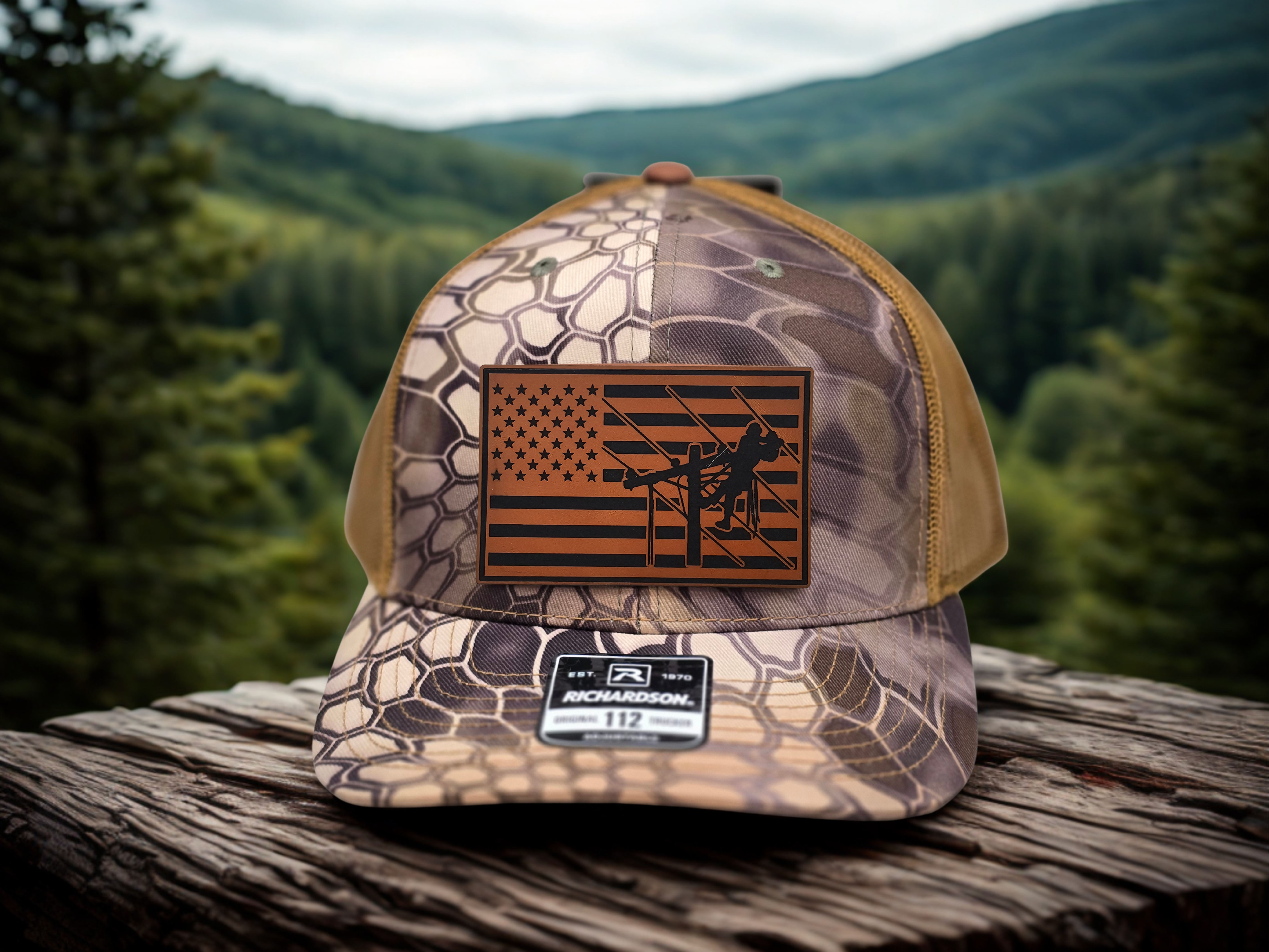 Transmission and Distribution Lineman Hat – Durable Workwear Cap in Camo shirt color