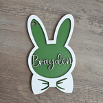 Personalized Easter Basket Tag - Handcrafted Bunny Design for Kids' Baskets, Unique Holiday Gift & Keepsake holiday ornament