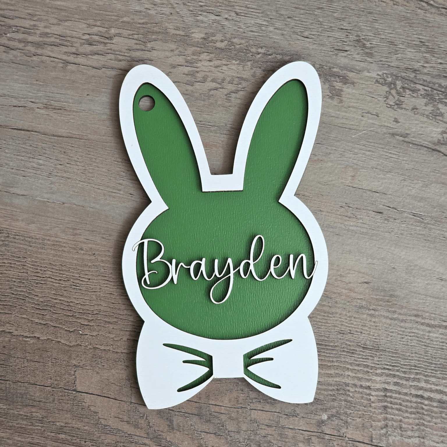 Personalized Easter Basket Tag - Handcrafted Bunny Design for Kids' Baskets, Unique Holiday Gift & Keepsake holiday ornament