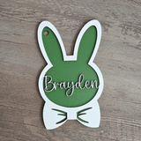 Personalized Easter Basket Tag - Handcrafted Bunny Design for Kids' Baskets, Unique Holiday Gift & Keepsake holiday ornament