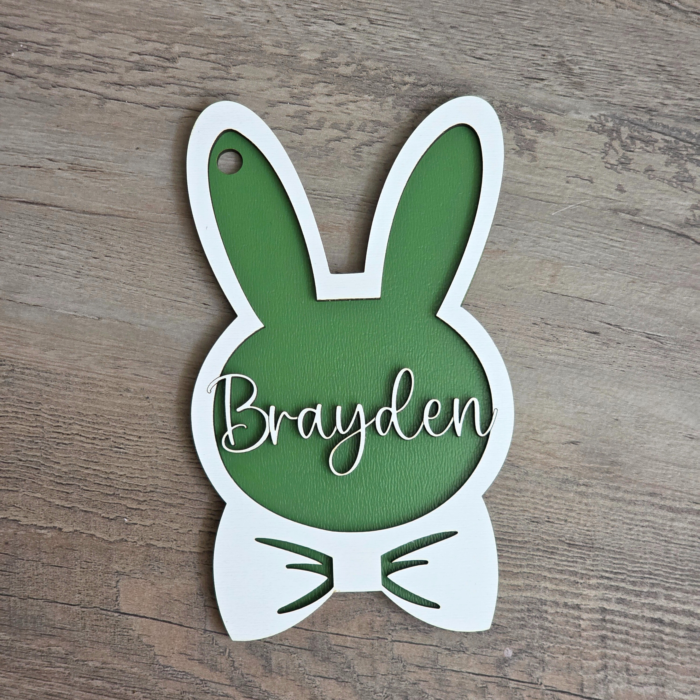 Personalized Easter Basket Tag - Handcrafted Bunny Design for Kids' Baskets, Unique Holiday Gift & Keepsake holiday ornament
