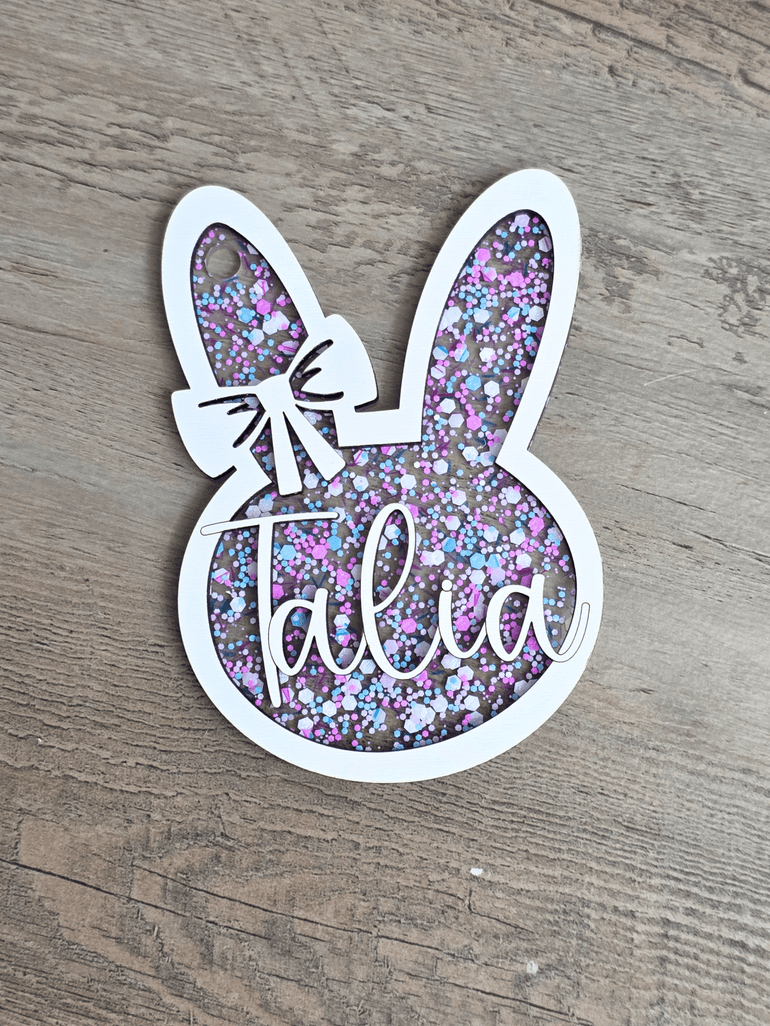 Personalized Easter Basket Tag - Handcrafted Bunny Design for Kids' Baskets, Unique Holiday Gift & Keepsake holiday ornament