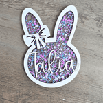 Personalized Easter Basket Tag - Handcrafted Bunny Design for Kids' Baskets, Unique Holiday Gift & Keepsake holiday ornament