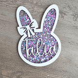 Personalized Easter Basket Tag - Handcrafted Bunny Design for Kids' Baskets, Unique Holiday Gift & Keepsake holiday ornament