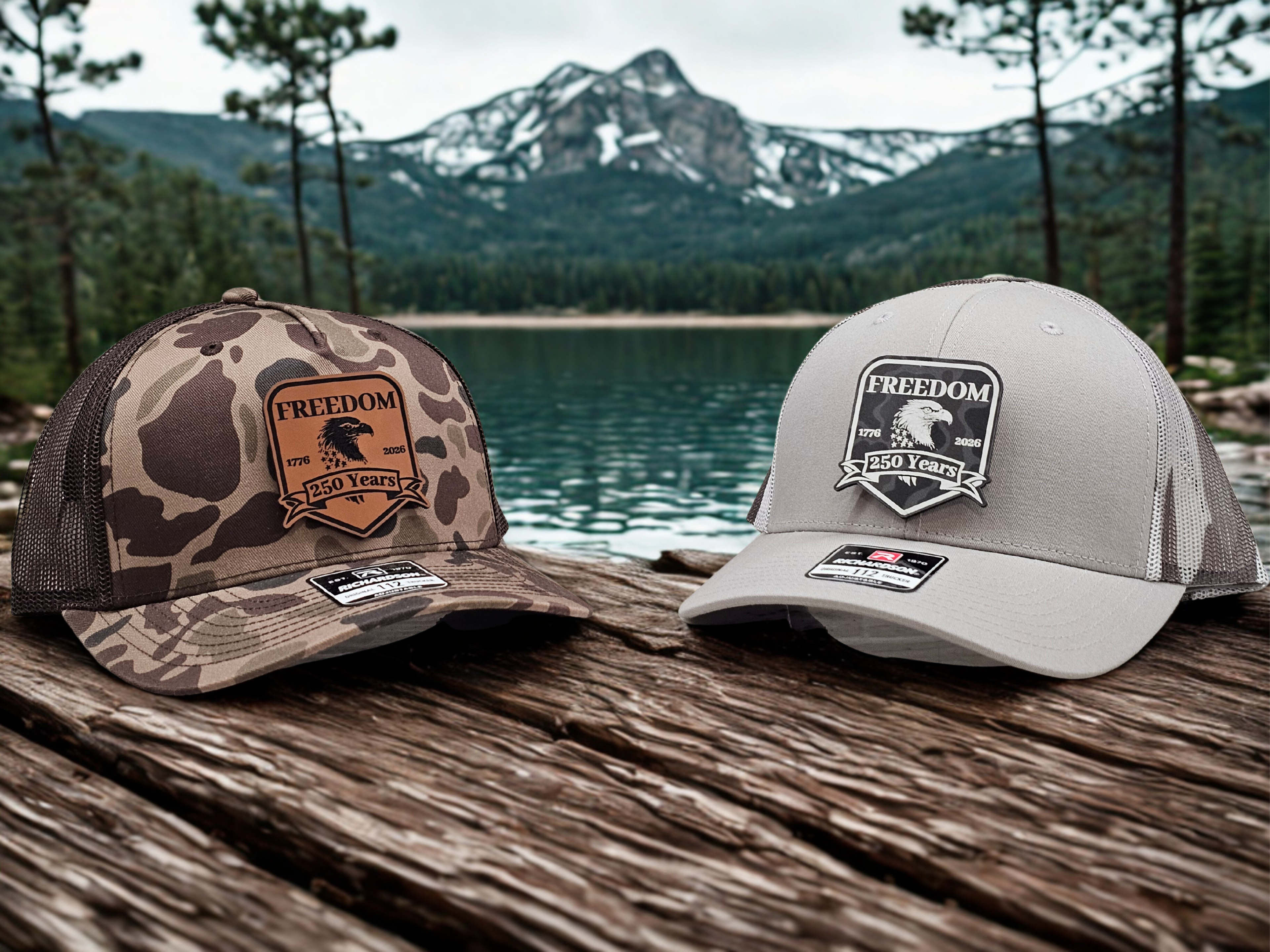 250th Anniversary Freedom Patch Hat Patriotic US Commemorative Cap Semi quincentennial Cotton-Poly