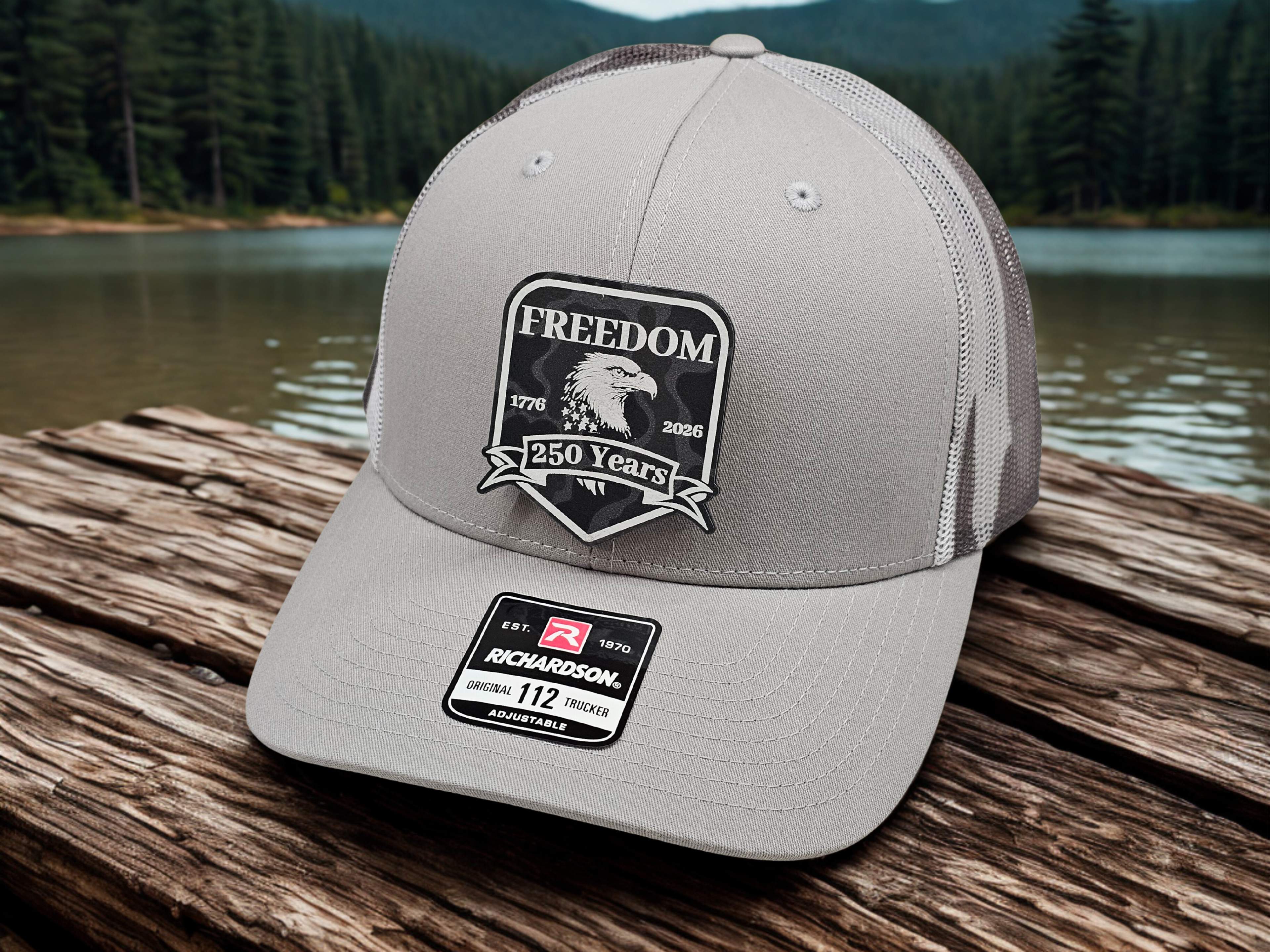 250th Anniversary Freedom Patch Hat – Patriotic US Commemorative Cap in Black shirt color