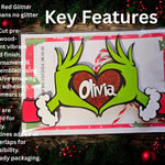 Personalized Grinch Ornament – Custom Whoville Christmas Ornament personalized name detail