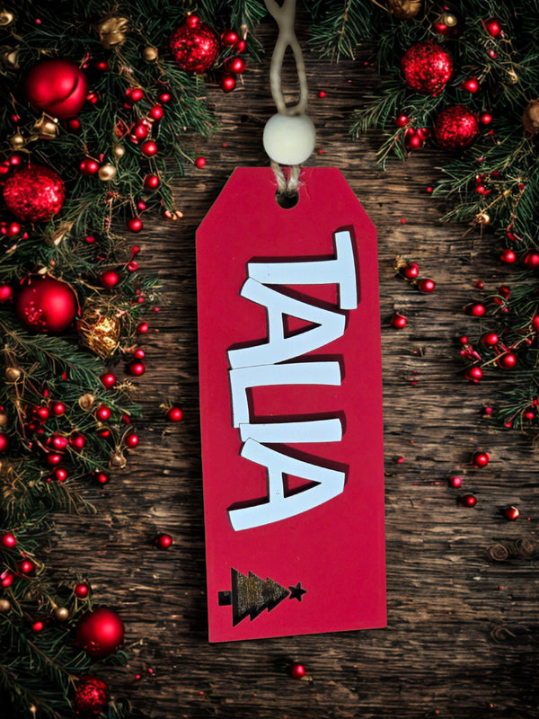 Personalized Christmas Stocking Tag for Holiday Decor & Gift Bags