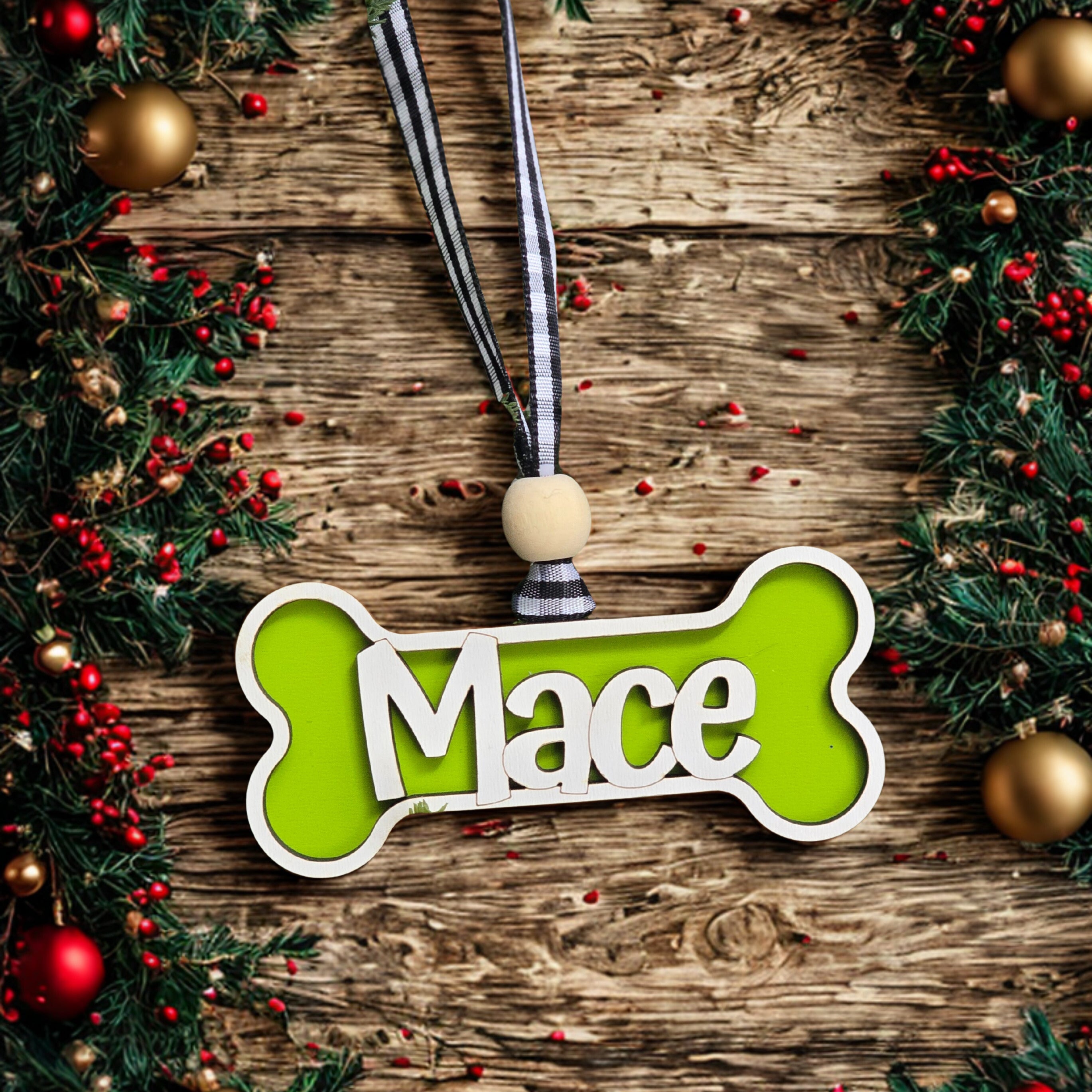 Personalized Pet Christmas Ornament for Cats or Dogs holiday ornament product view