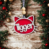 Personalized Pet Christmas Ornament for Cats or Dogs layered ornament detail