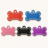 Crystal pet ID tag color options shown in multiple tag colors
