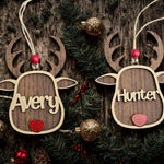 Personalized Reindeer Ornament Custom Holiday Gift