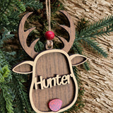 Personalized Reindeer Christmas Ornament holiday ornament product view