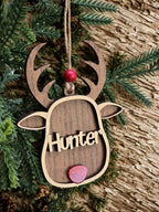 Personalized Reindeer Christmas Ornament | Custom Holiday Decorations for Tree & Gift